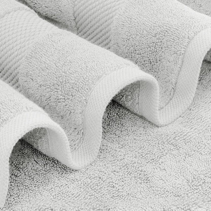 Drap de bain surdimensionné en coton blanc classique de luxe 35 x 70 cm - Lot de 2