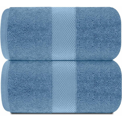 Drap de bain surdimensionné en coton blanc classique de luxe 35 x 70 cm - Lot de 2