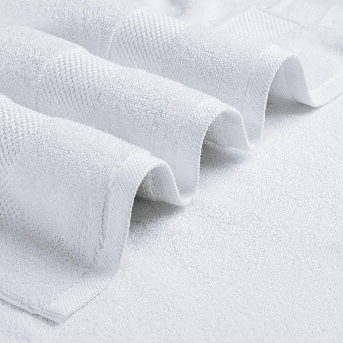 Drap de bain surdimensionné en coton blanc classique de luxe 35 x 70 cm - Lot de 2