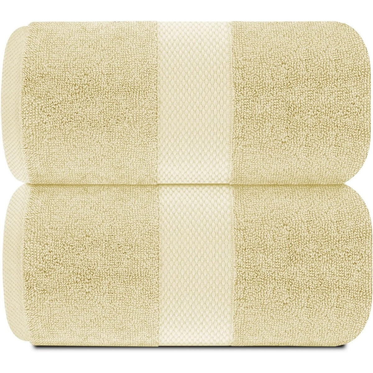Drap de bain surdimensionné en coton blanc classique de luxe 35 x 70 cm - Lot de 2