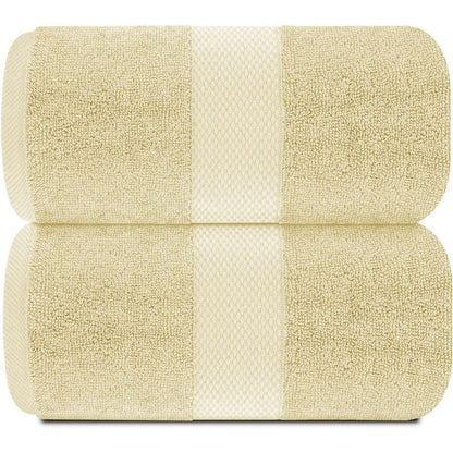 Drap de bain surdimensionné en coton blanc classique de luxe 35 x 70 cm - Lot de 2