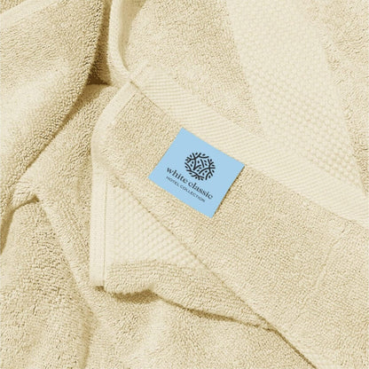 Drap de bain surdimensionné en coton blanc classique de luxe 35 x 70 cm - Lot de 2