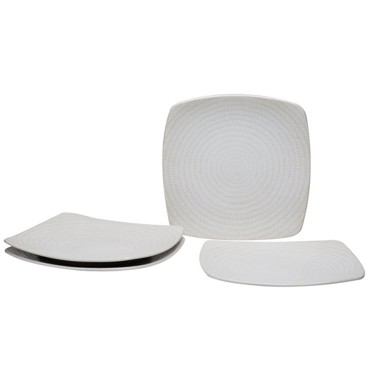 Assiette à salade carrée de riz blanc 8 (lot de 4)