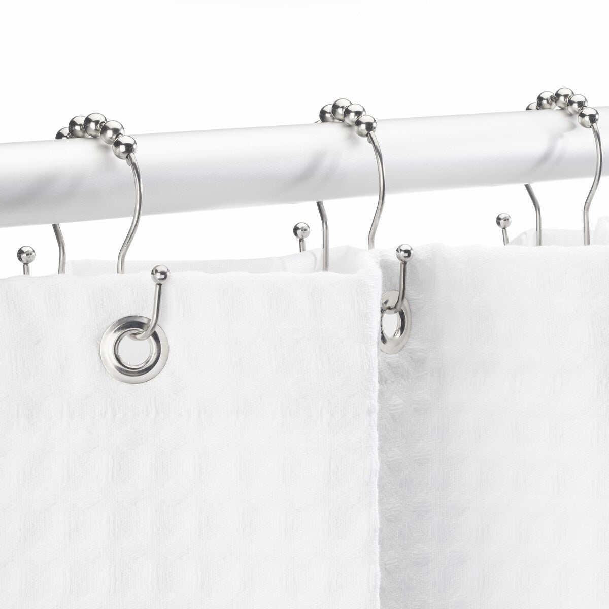 Crochets de douche double face Whitmor en acier inoxydable antirouille, lot de 12 - Argent