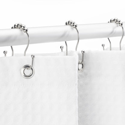 Crochets de douche double face Whitmor en acier inoxydable antirouille, lot de 12 - Argent