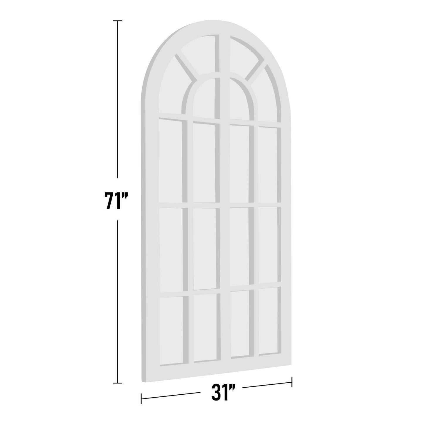 Miroir de fenêtre en bois arqué 71'' L x 31'' l