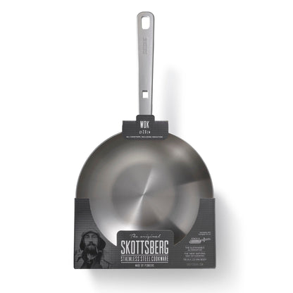 Wok en acier inoxydable Skottsberg de 28 cm