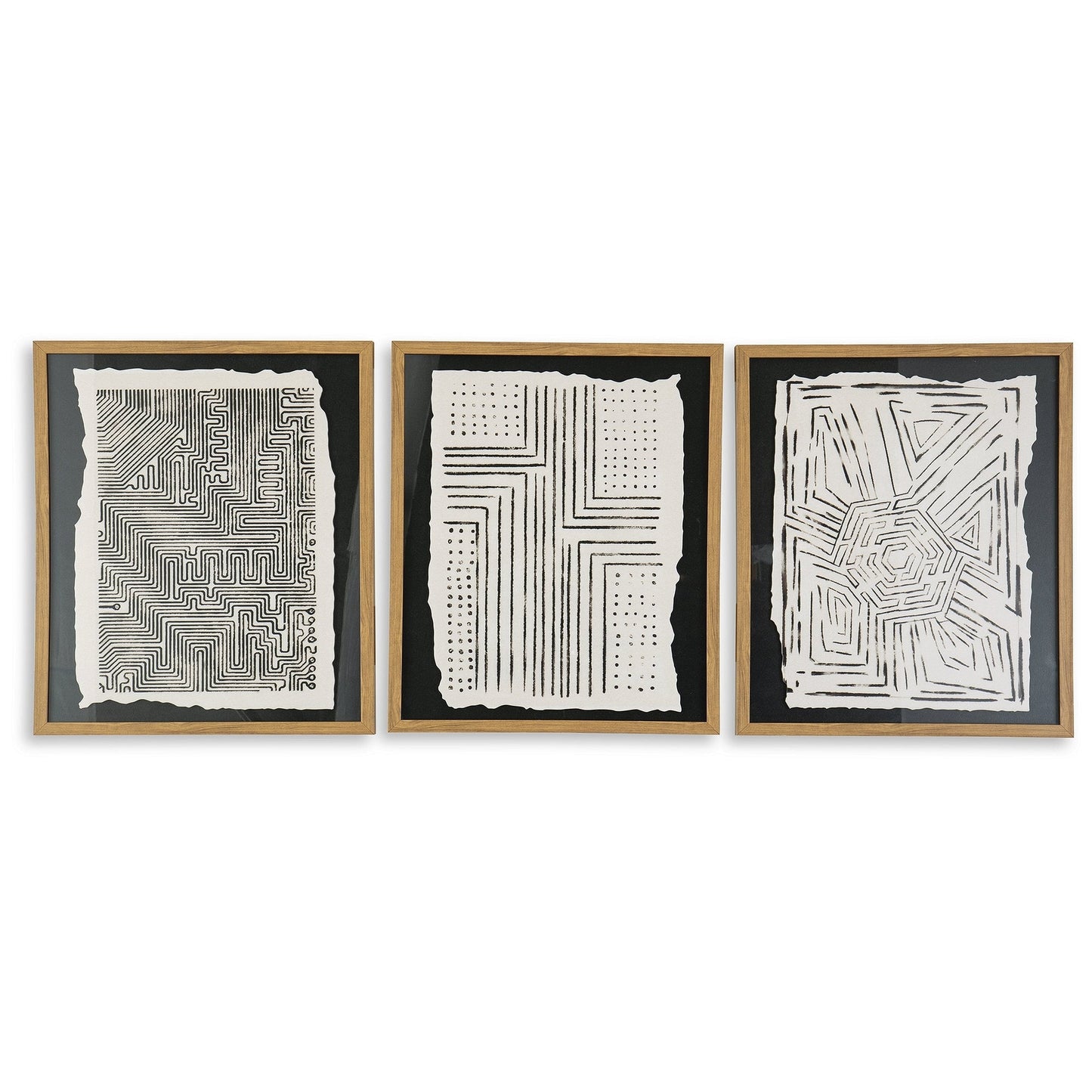 Décoration murale Wonderstow noir/beige, lot de 3