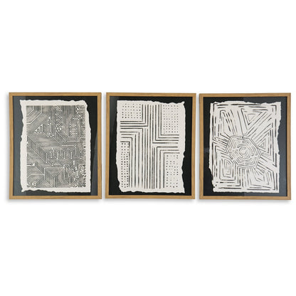 Décoration murale Wonderstow noir/beige, lot de 3