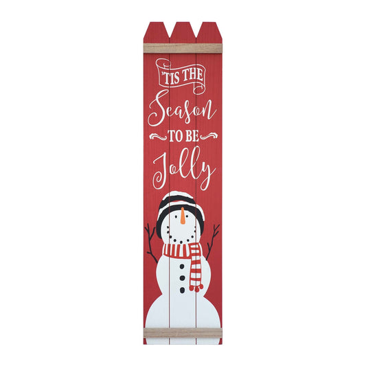 Décoration murale de Noël en bois pour porte d'entrée, rouge