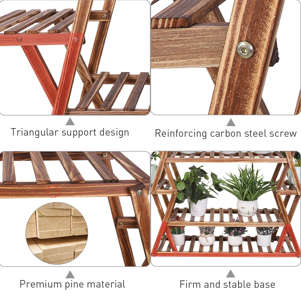 Support de jardin en bois pour plantes de grande taille, échelle pour intérieur et extérieur, étagères pour jardinières