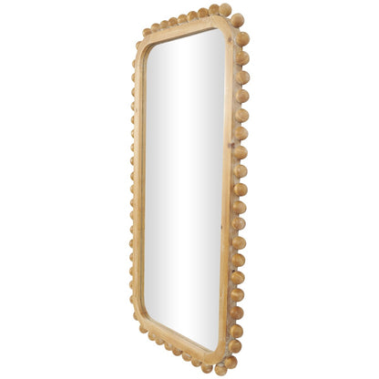 Miroir mural en bois avec cadre perlé - Marron - Roche River Decor