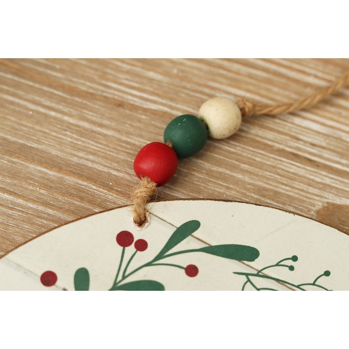 Panneau mural rond en bois et métal, Joyeux Noël