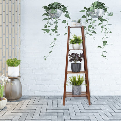 Support de fleurs en bois, cadre pour plantes, étagère à pots à plusieurs niveaux pour balcon