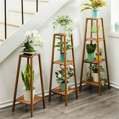 Support de fleurs en bois, cadre pour plantes, étagère à pots à plusieurs niveaux pour balcon