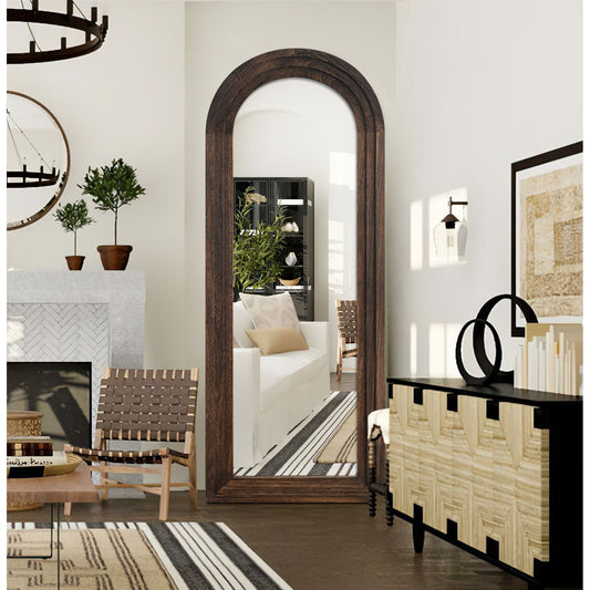 Miroir mural en bois de style échelle - 64 x 21 cm