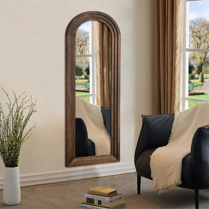 Miroir mural en bois de style échelle - 64 x 21 cm