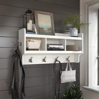 Porte-manteau mural Woodland 40 W avec étagère par Bush Furniture