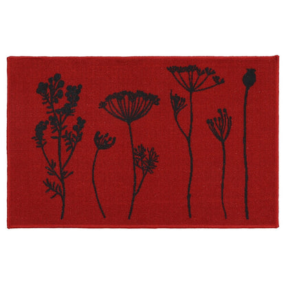 Tapis de cuisine ou tapis de couloir effet laine à motifs de fleurs sauvages