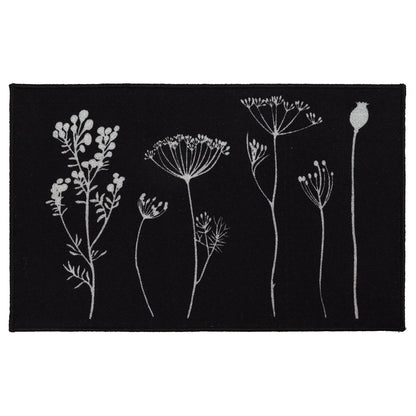 Tapis de cuisine ou tapis de couloir effet laine à motifs de fleurs sauvages