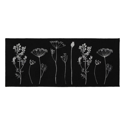 Tapis de cuisine ou tapis de couloir effet laine à motifs de fleurs sauvages