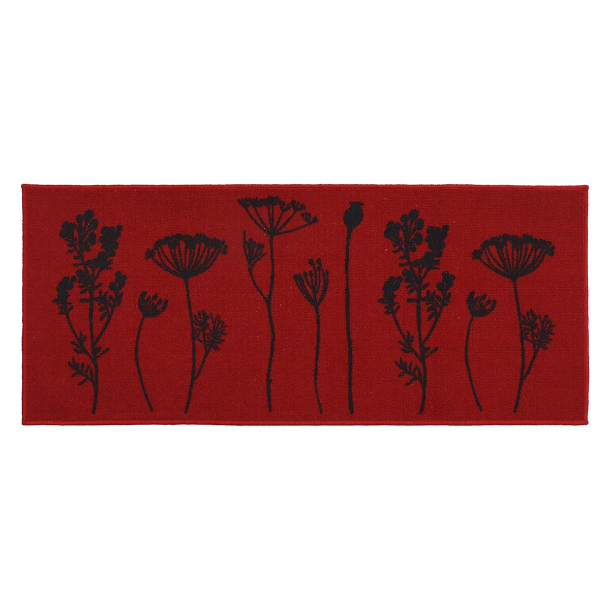 Tapis de cuisine ou tapis de couloir effet laine à motifs de fleurs sauvages
