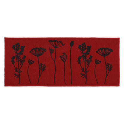 Tapis de cuisine ou tapis de couloir effet laine à motifs de fleurs sauvages