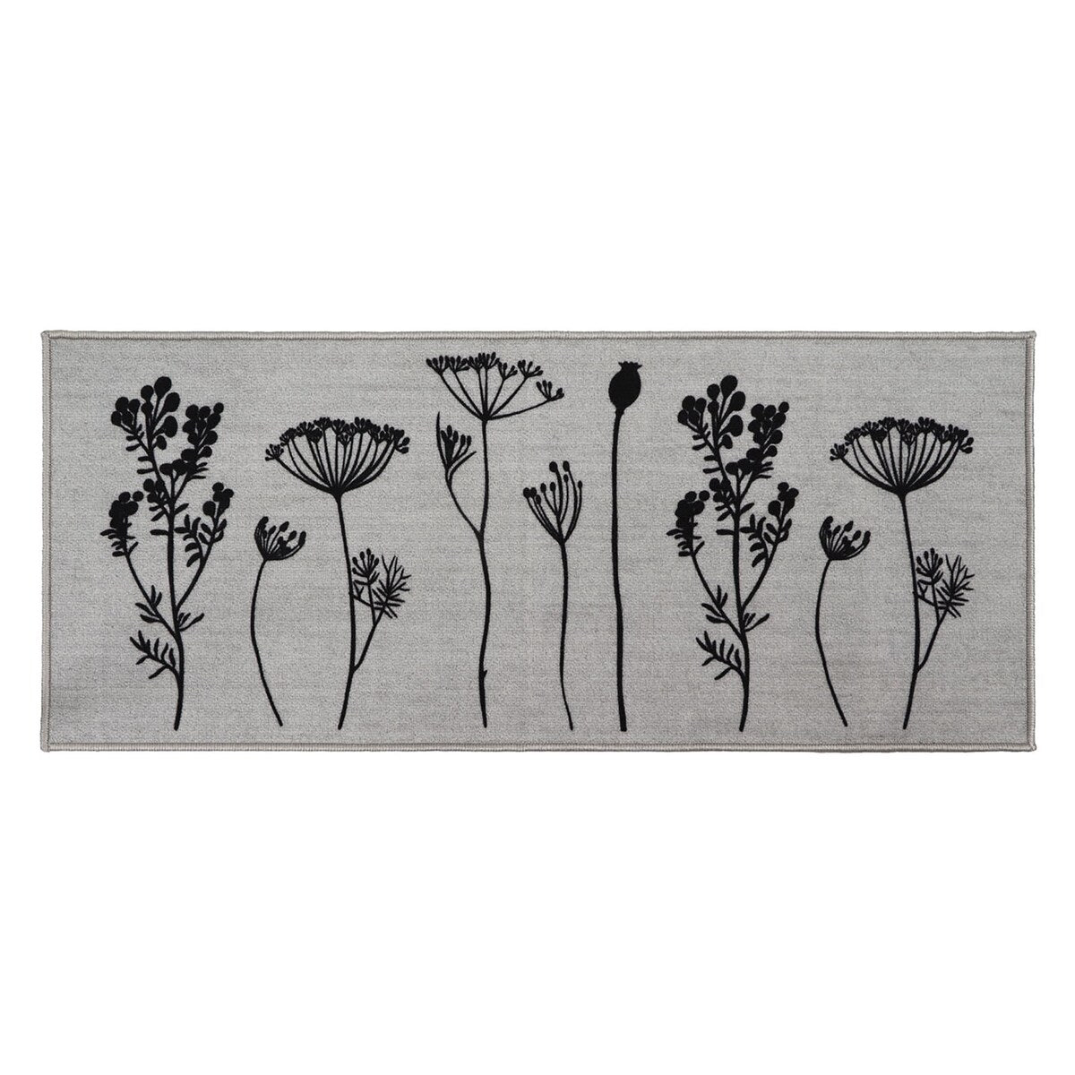 Tapis de cuisine ou tapis de couloir effet laine à motifs de fleurs sauvages