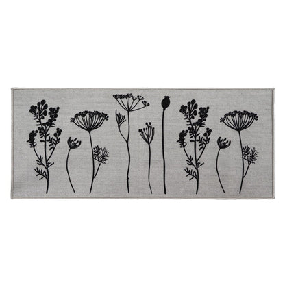 Tapis de cuisine ou tapis de couloir effet laine à motifs de fleurs sauvages
