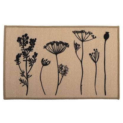 Tapis de cuisine ou tapis de couloir effet laine à motifs de fleurs sauvages