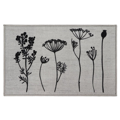 Tapis de cuisine ou tapis de couloir effet laine à motifs de fleurs sauvages