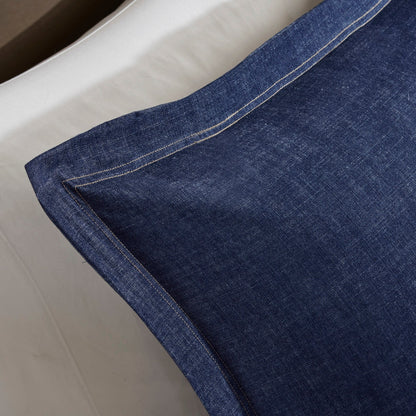 Parure de couette surdimensionnée et rembourrée en denim bleu Woolrich Perry