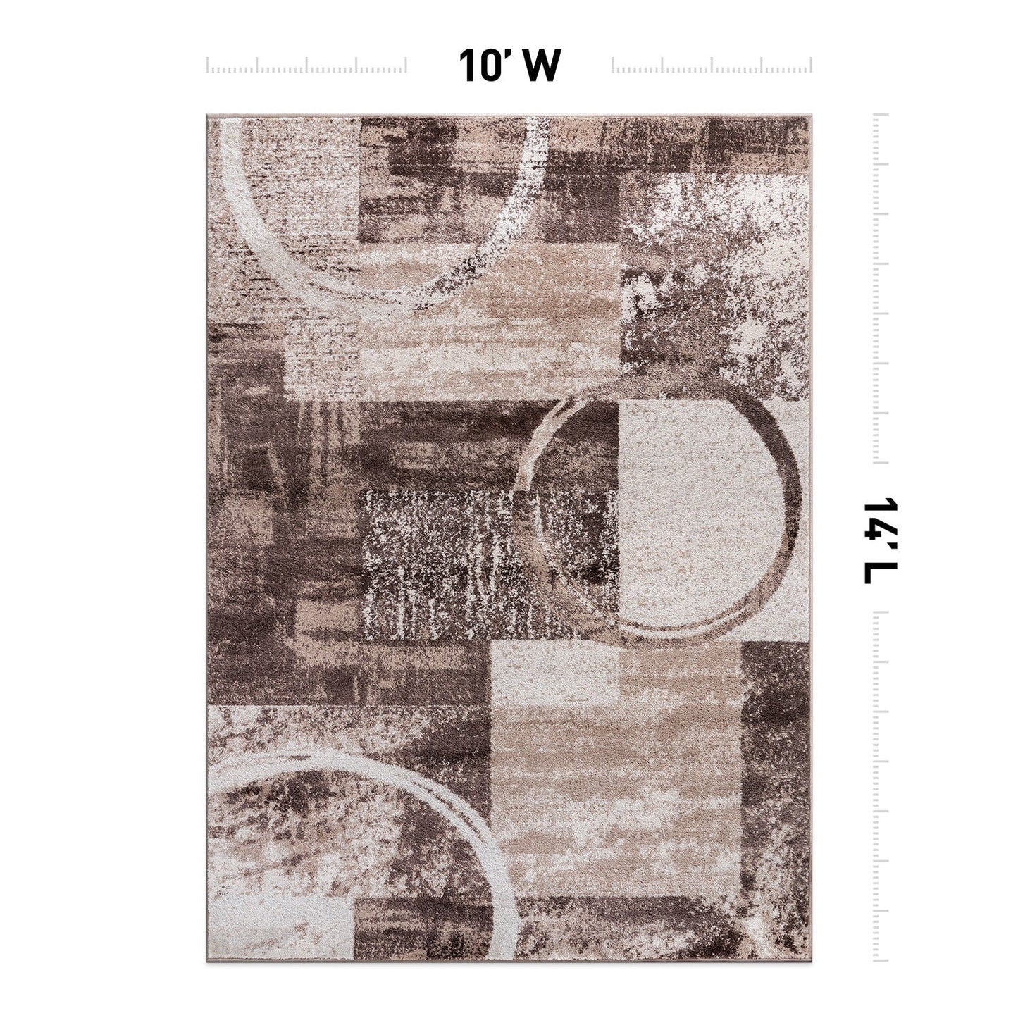Tapis circulaire abstrait en polypropylène fabriqué à la machine, de la World Rug Gallery