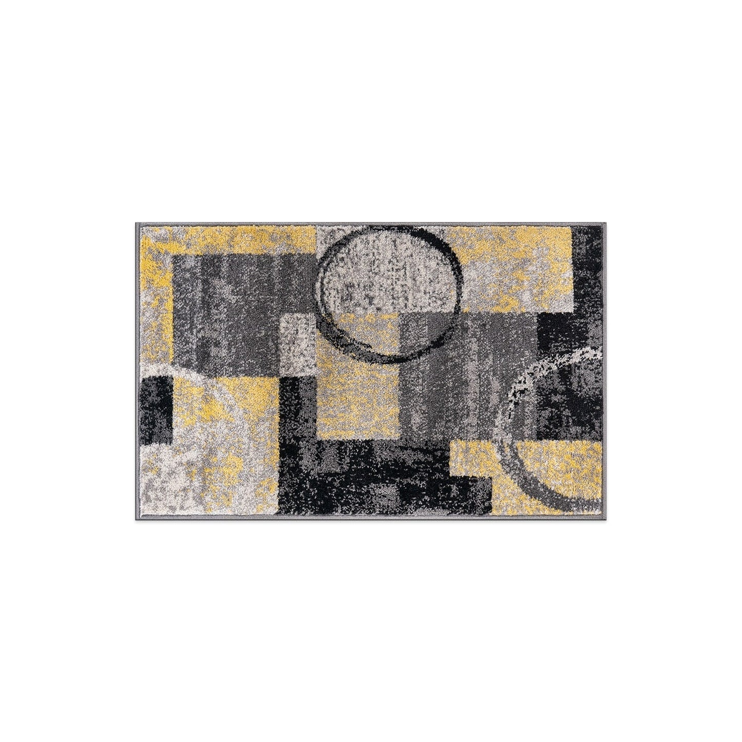 Tapis circulaire abstrait en polypropylène fabriqué à la machine, de la World Rug Gallery
