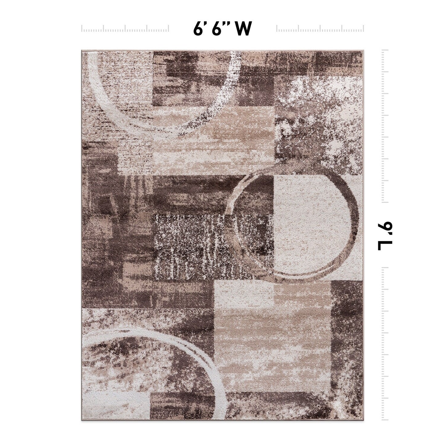 Tapis circulaire abstrait en polypropylène fabriqué à la machine, de la World Rug Gallery
