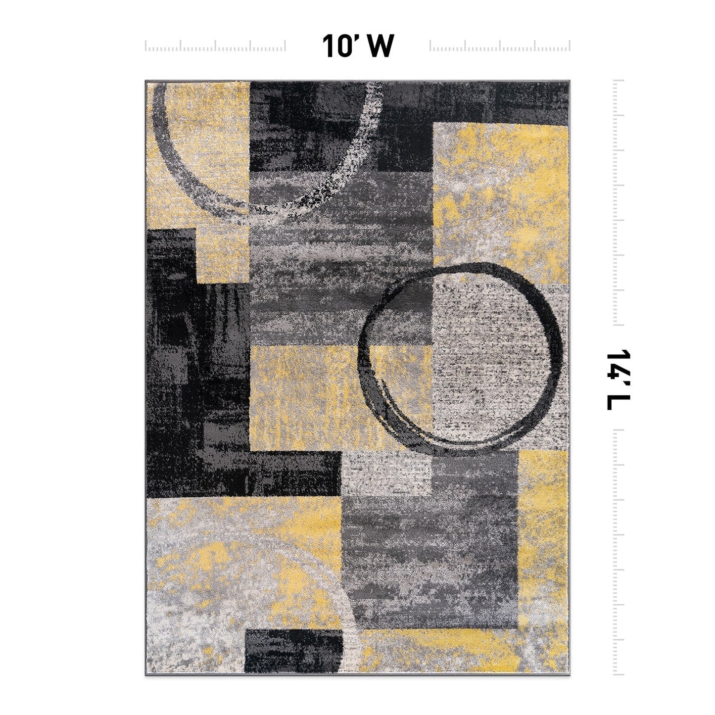 Tapis circulaire abstrait en polypropylène fabriqué à la machine, de la World Rug Gallery
