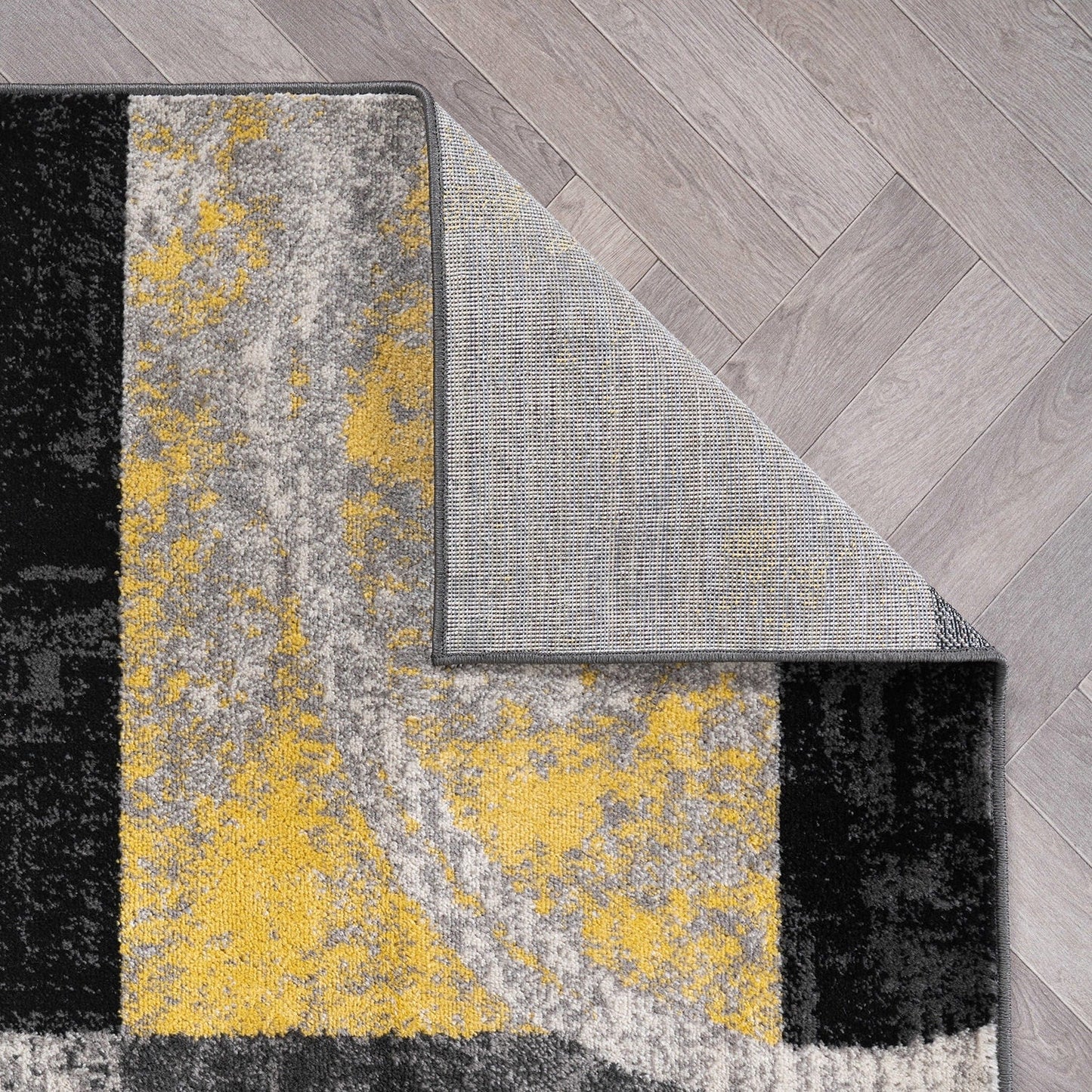 Tapis circulaire abstrait en polypropylène fabriqué à la machine, de la World Rug Gallery