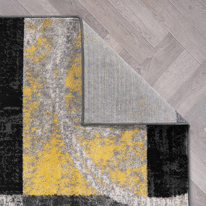 Tapis circulaire abstrait en polypropylène fabriqué à la machine, de la World Rug Gallery