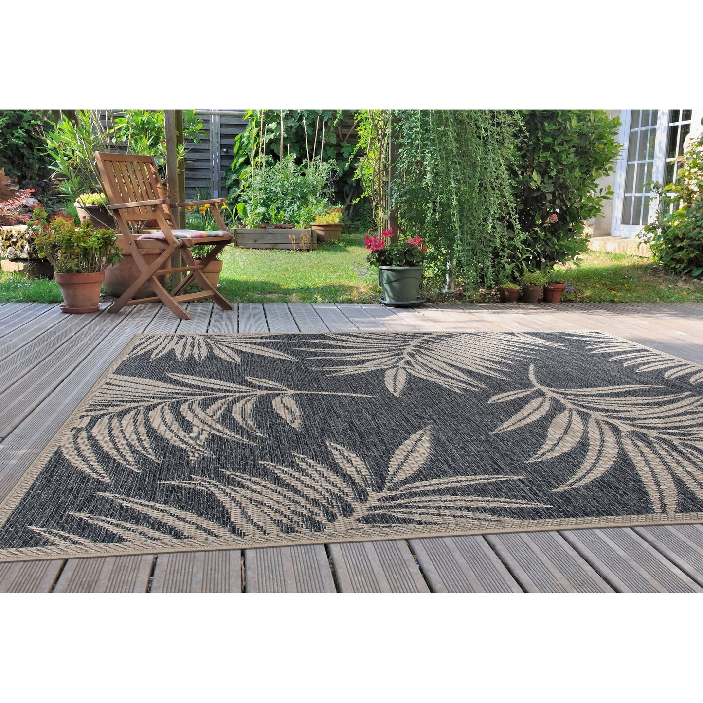 Tapis d'intérieur/extérieur à motif floral contemporain World Rug Gallery