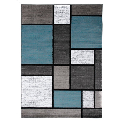 Tapis contemporain moderne à blocs de couleurs en boîte de la World Rug Gallery