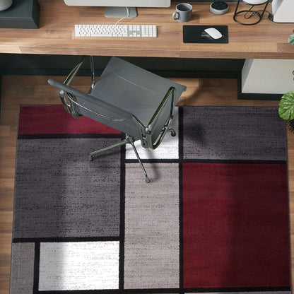 Tapis contemporain moderne à blocs de couleurs en boîte de la World Rug Gallery