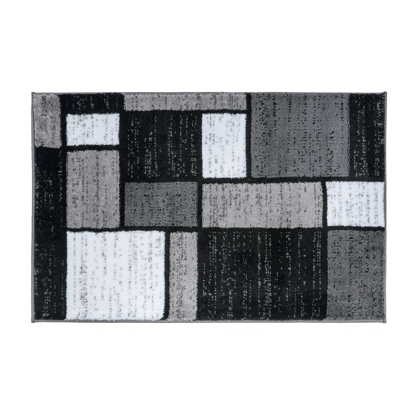 Tapis contemporain moderne à blocs de couleurs en boîte de la World Rug Gallery