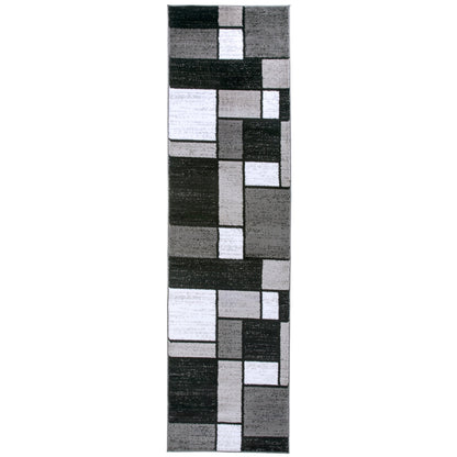 Tapis contemporain moderne à blocs de couleurs en boîte de la World Rug Gallery