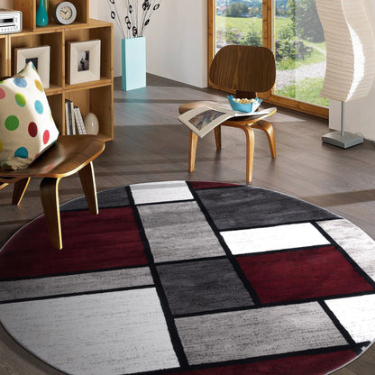 Tapis contemporain moderne à blocs de couleurs en boîte de la World Rug Gallery