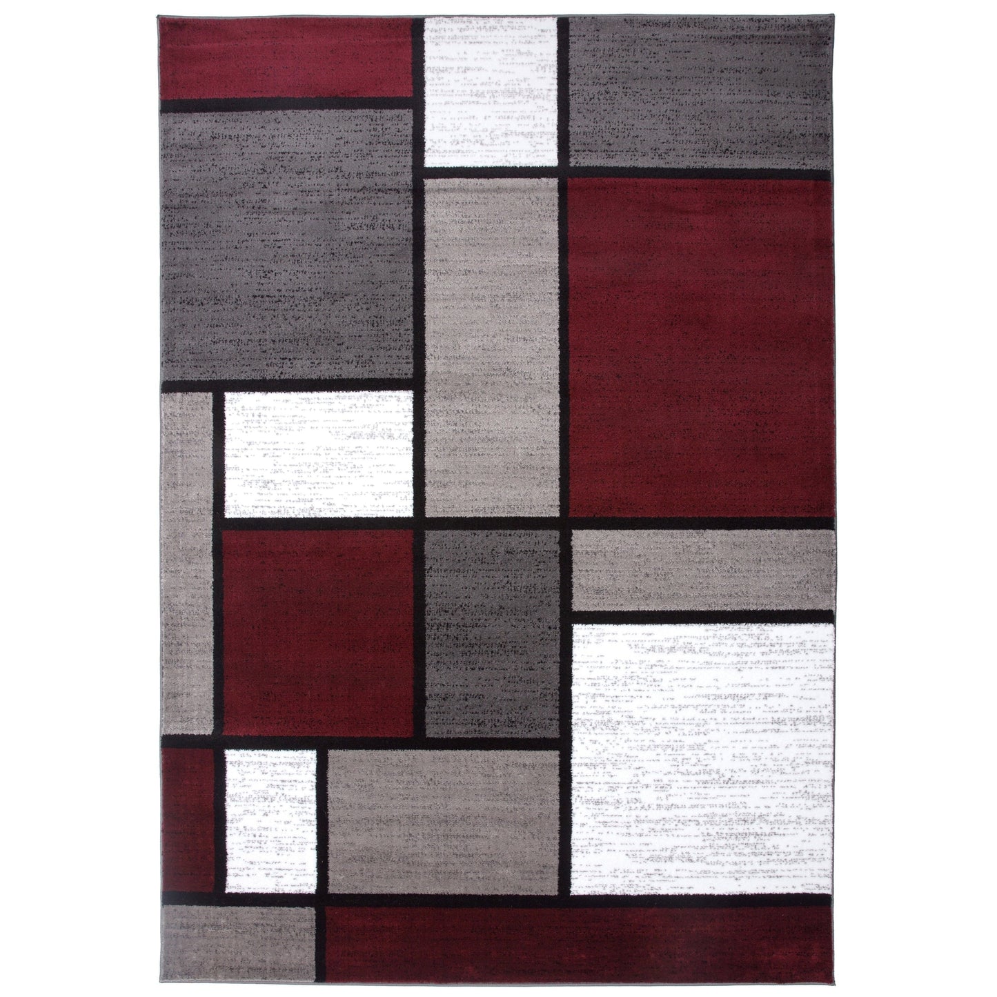 Tapis contemporain moderne à blocs de couleurs en boîte de la World Rug Gallery