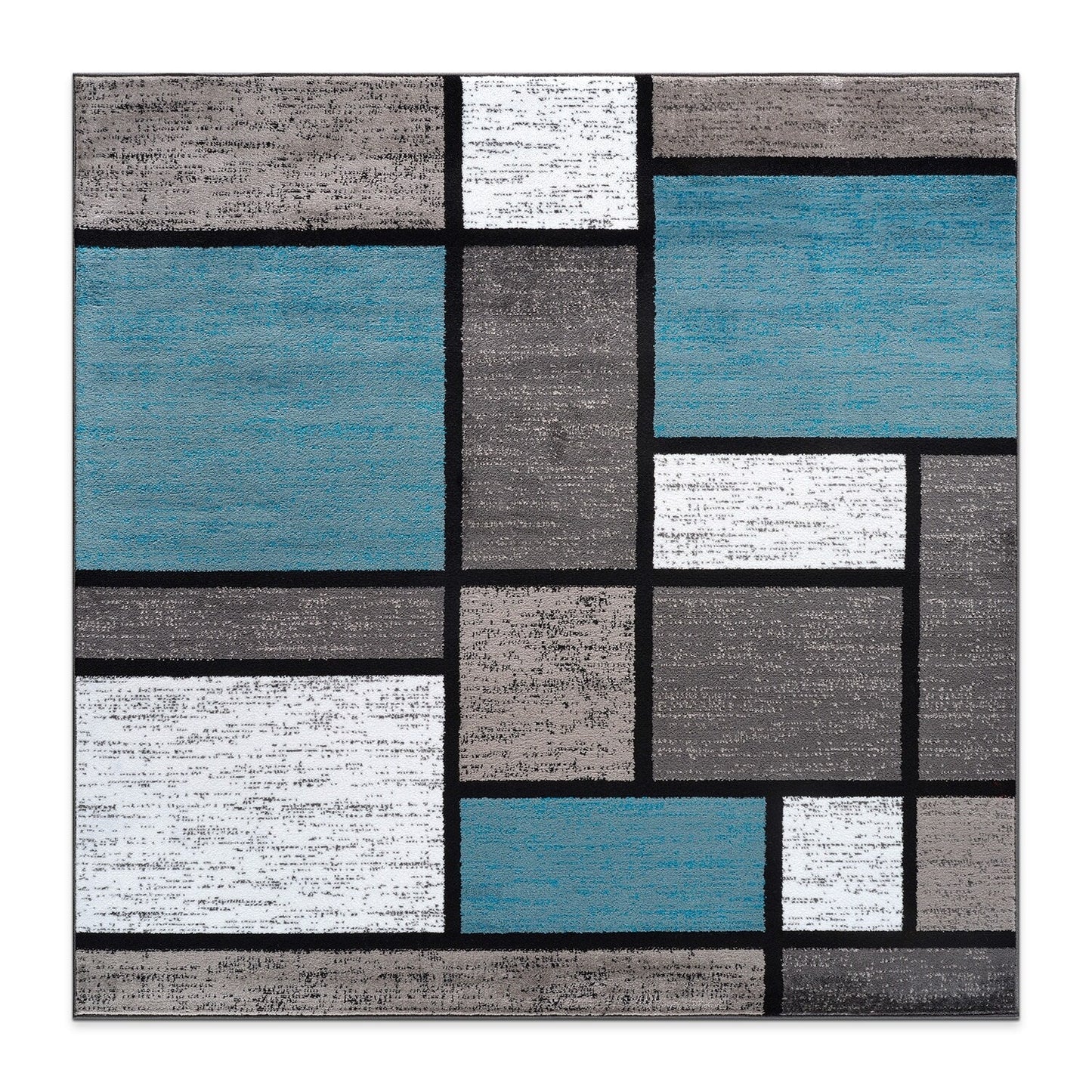 Tapis contemporain moderne à blocs de couleurs en boîte de la World Rug Gallery