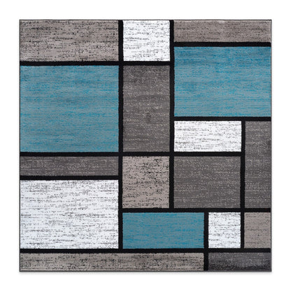 Tapis contemporain moderne à blocs de couleurs en boîte de la World Rug Gallery