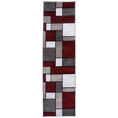 Tapis contemporain moderne à blocs de couleurs en boîte de la World Rug Gallery