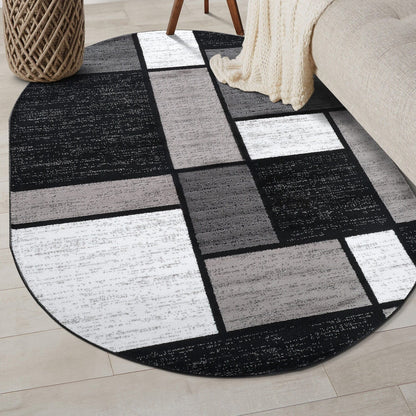 Tapis contemporain moderne à blocs de couleurs en boîte de la World Rug Gallery