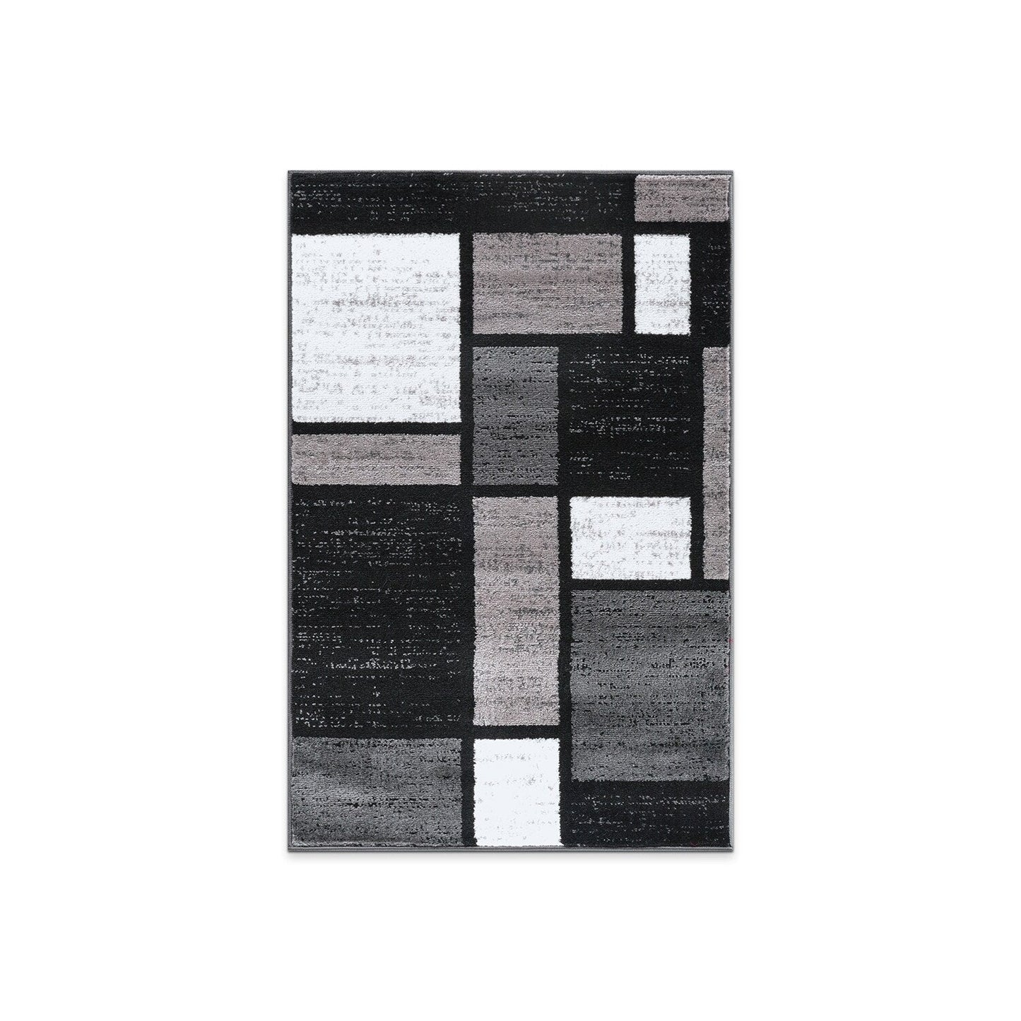 Tapis contemporain moderne à blocs de couleurs en boîte de la World Rug Gallery